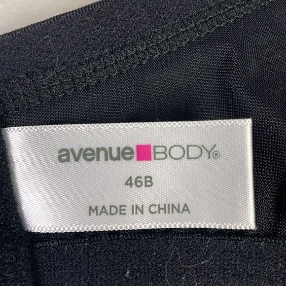 Avenue Body Bra Back 3 Hook Closure Umderwire Size 46B, Black - Picture 10 of 11